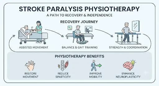 ACL tear rehabilitation journey infographic South Bangalore — Pro Physiotherapy JP Nagar 4-stage staged recovery pathway showing Weeks 1-2 early mobility (reduce pain & swelling, gentle leg lifts), Weeks 3-6 strength building (restore quad & hamstring strength on knee extension bench), Weeks 7-12 functional training (improve balance & control with single-leg stances on BOSU), and Month 4-6+ return to sport (agility drills and sport-specific plyometric training) delivered as home visits across HSR Layout, Indiranagar, Whitefield, Koramangala and JP Nagar for post-ACL reconstruction rehabilitation