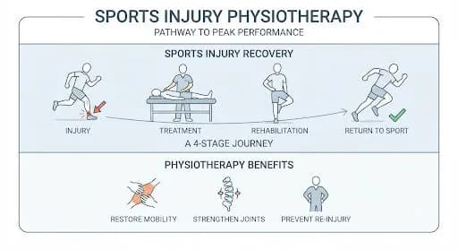 Knee Osteoarthritis Physiotherapy Management — Non-Surgical Pathways to Mobility South Bangalore Knee osteoarthritis physiotherapy management infographic South Bangalore — Pro Physiotherapy JP Nagar side-by-side diagram of a healthy knee joint versus OA knee showing cartilage degeneration, bone spurs and narrowed joint space causing pain, next to a 3-part conservative non-surgical physiotherapy solution grid featuring quadriceps strengthening (isometric quads and step-ups), range-of-motion exercises (deep squat progression) and balance & stability training on a wobble board, prescribed for geriatric patients across HSR Layout, Bannerghatta Road, JP Nagar 8th Phase and Gottigere Bengaluru