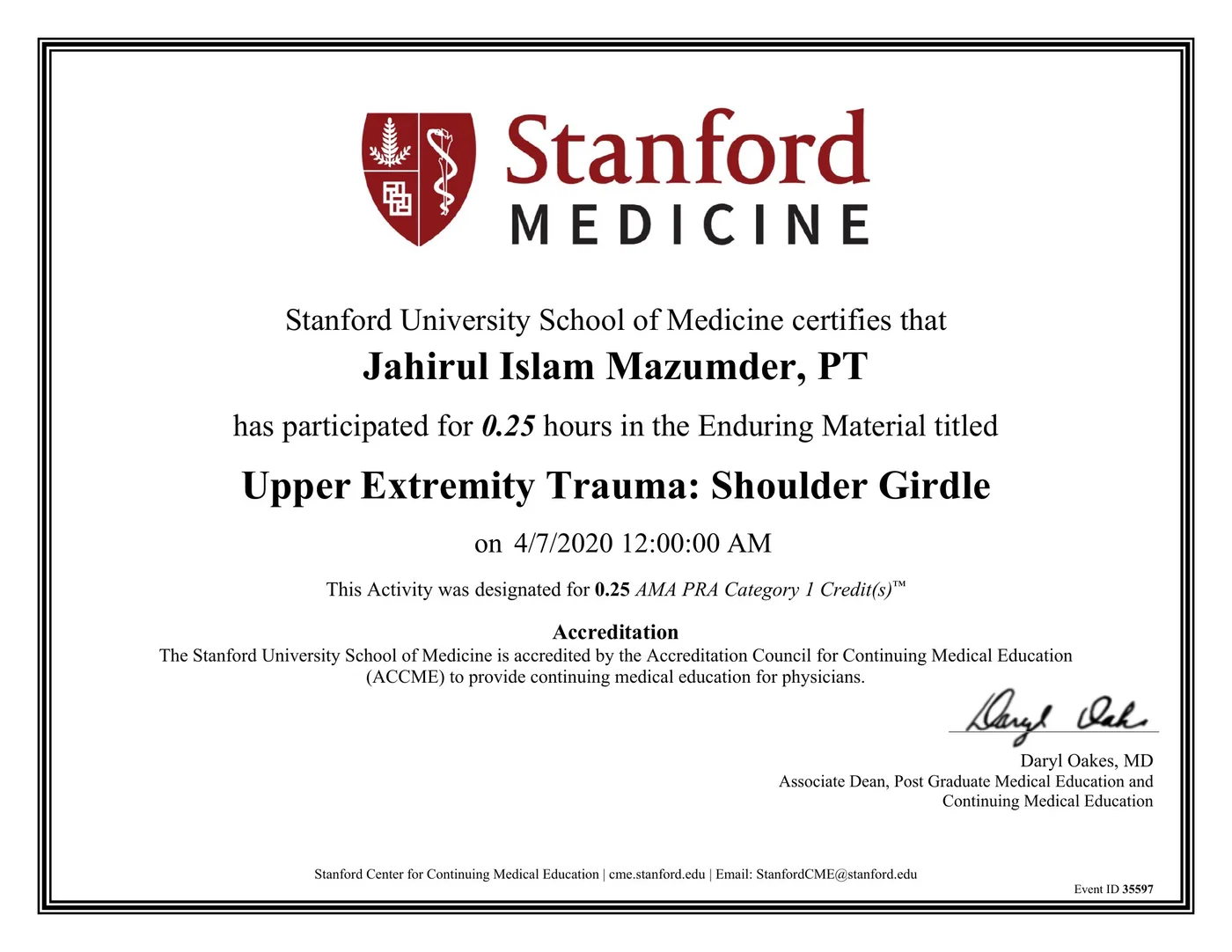 Shoulder girdle trauma treatment Bangalore — Stanford Medicine CME certificate Dr J Mazumdar PT clavicle AC SC joint scapular fracture